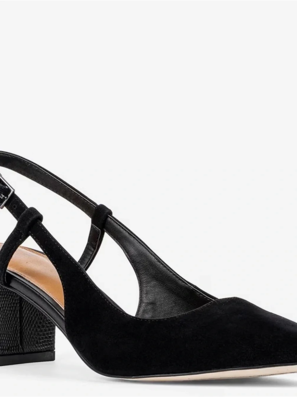 Donald Pliner Black Pointed Slingback Block Heel Pumps Women’s 8.5 M. NEW